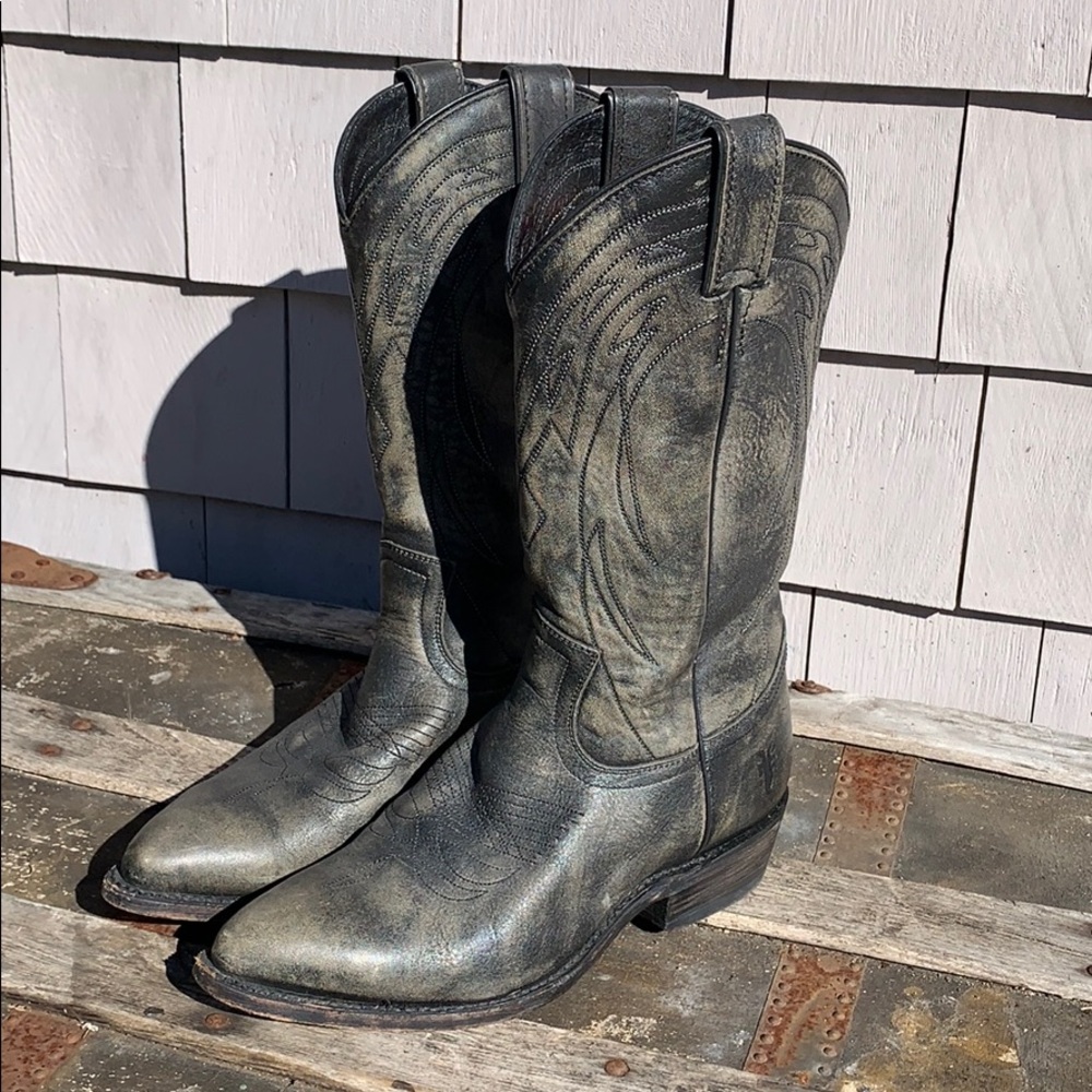 Frye Black Boots cowboy western style women’s 8